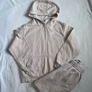Nike Light Tan Hoodie and Joggers Set
